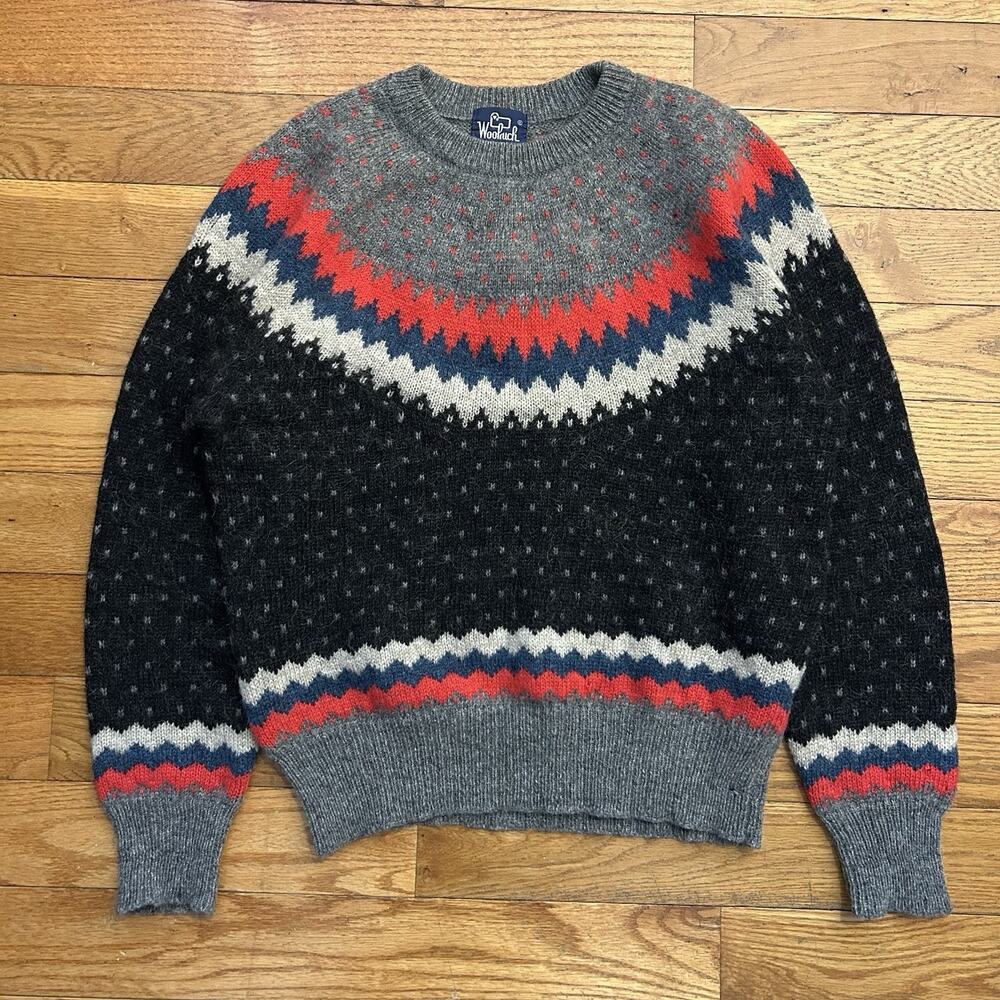 Vintage 80s Woolrich Wool Mohair Knit Fair Isle Sweater XL (Small)